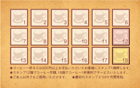 喫茶ポイントカード:Y01裏