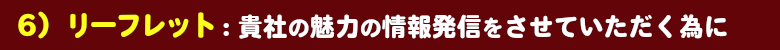 リーフレット：貴社の魅力の情報発信をさせていただく為に！